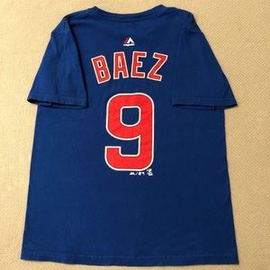 Youth Chicago Cubs Baez Majestic Royal Shirt (M)